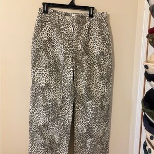 Ardene Neutral Leopard-Print Wide Leg Pants